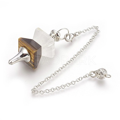 Natural Tiger Eye Dowsing Pendulums KK-F756-09D-1