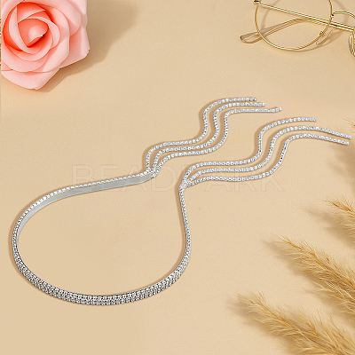 2Pcs 2 Styles Iron and Rhinestones Hair Bands OHAR-HY0001-05-1