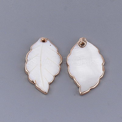 Electroplate Freshwater Shell Pendants X-SHEL-S274-57-1