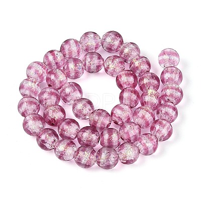 Handmade Foil Glass Beads Strands FOIL-N033-05F-1