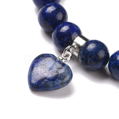 Natural Lapis Lazuli Beads Charm Bracelets BJEW-K164-B05-1