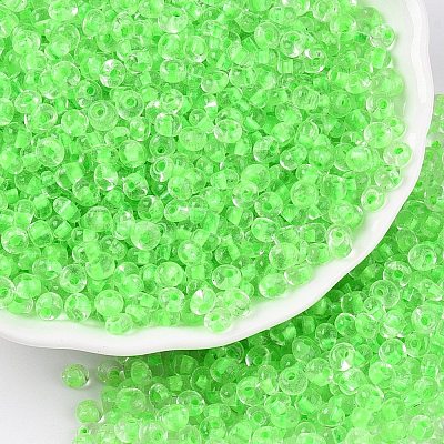 6/0 Inside Colours Transparent Glass Seed Beads SEED-T007-07D-1