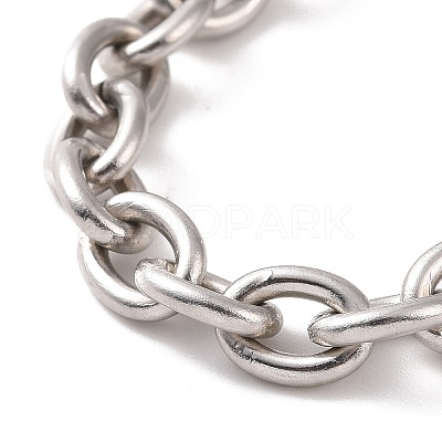 Non-Tarnish 304 Stainless Steel Cable Chain Bracelet for Men Women BJEW-E031-01P-02-1