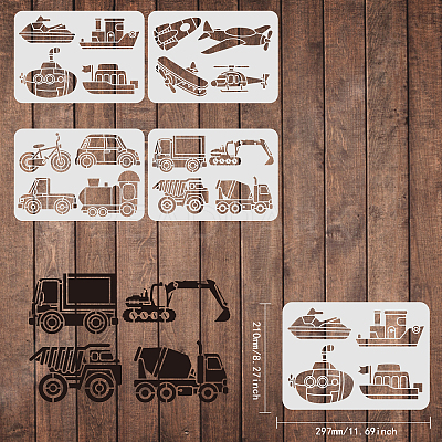 PET Hollow out Drawing Painting Stencils Sets for Kids Teen Boys Girls DIY-WH0172-442-1
