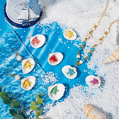 32Pcs Summer Beach Natural Shell Pendants FIND-SC0012-34-1