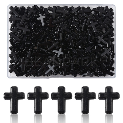 200Pcs Opaque Acrylic Beads SACR-FS0001-40B-1