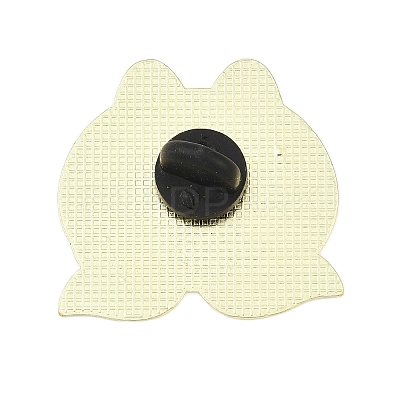 Cat Shape with Peach Enamel Pins JEWB-I052-02G-04-1