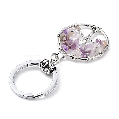 Natural Amethyst Keychain KEYC-E023-03H-1