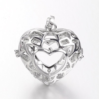 Eco-Friendly Rack Plating Brass Cage Pendants KK-M176-15P-NR-1