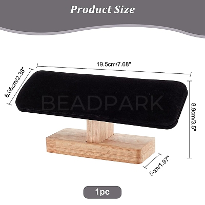 Bamboo Velvet T-Bar Bracelet Display Stands BDIS-WH0002-08-1