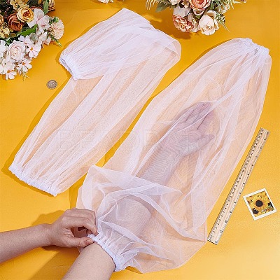 Polyester Detachable Long Mesh Sleeves AJEW-WH0248-758A-1