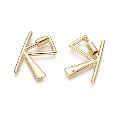 Brass Screw Carabiner Lock Charms KK-I663-01G-K-1