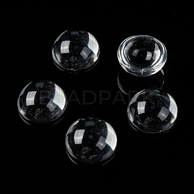 Transparent Half Round Glass Cabochons X-GGLA-R027-14mm-1