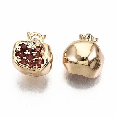 Brass Micro Pave Chocolate Cubic Zirconia Charms KK-S360-047-NF-1