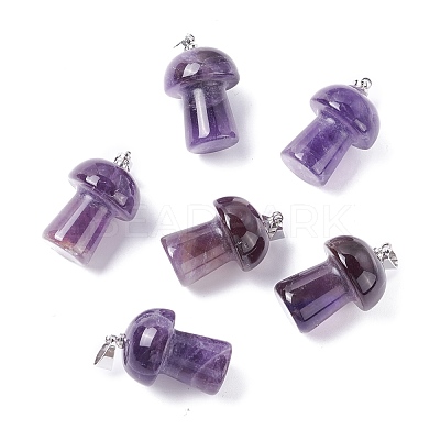 Natural Amethyst Pendants G-M380-B12-P-1