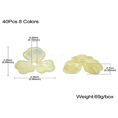 40Pcs 8 Colors Acrylic Beads Caps OACR-CJ0001-62-1
