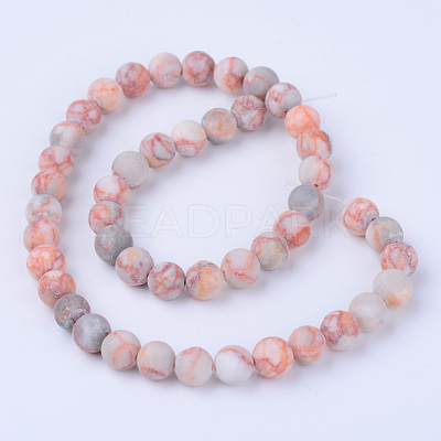 Natural Red Netstone Beads Strands G-Q462-6mm-14-1