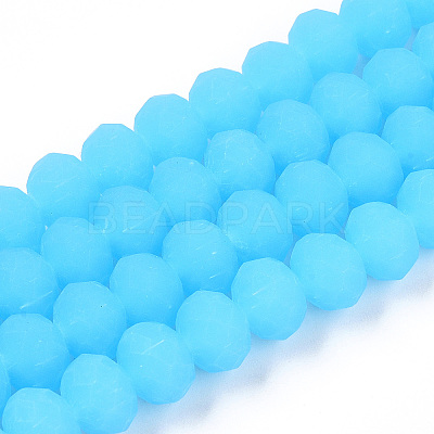 Imitation Jade Solid Color Glass Beads Strands EGLA-A034-J10mm-MD11-1