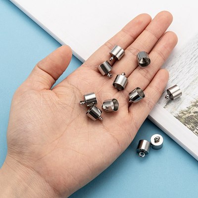 Tarnish Resistant 304 Stainless Steel Cord Ends STAS-K004-9mm-01-1