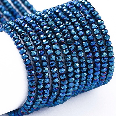 Electroplate Glass Beads Strands X-EGLA-F149-FP-05-1