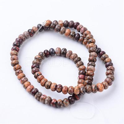 Natural Leopard Skin Jasper Bead Strands G-R403-4x6-10-1