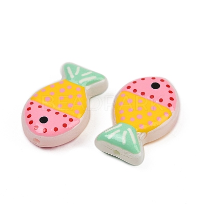 Painted Glass Beads X-LAMP-F036-02D-1