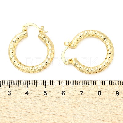 Brass Two Tone Hoop Earrings EJEW-B117-06C-G-1