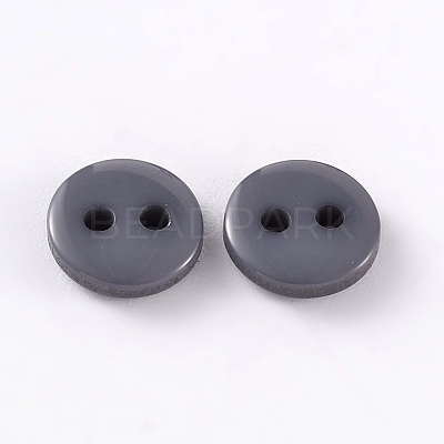 2-Hole Flat Round Resin Sewing Buttons for Costume Design BUTT-E119-36L-01-1