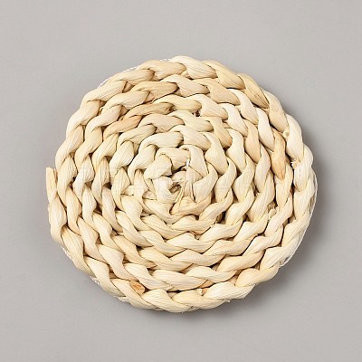 Handmade Corn Straw Woven Placemats AJEW-TAC0035-16-1