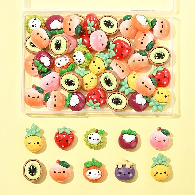 50Pcs Opaque Cartoon Resin Cabochons CRES-FS0001-19-1