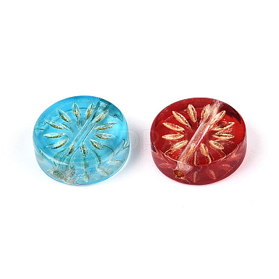 Baking Paint Transparent Glass Beads X-DGLA-N018-19-1