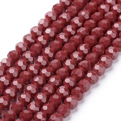 Faceted(32 Facets) Glass Beads Strands EGLA-J042-4mm-24-1