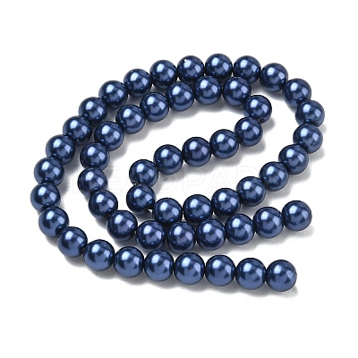 Eco-Friendly Dyed Glass Pearl Round Beads Strands HY-A002-8mm-RB-M-1