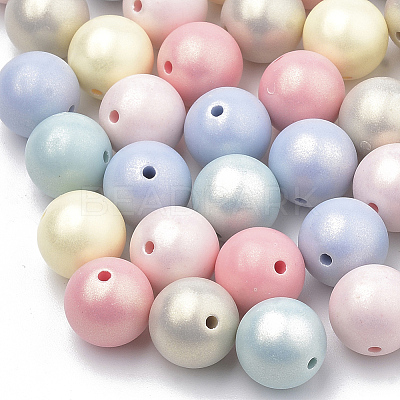Spray Painted Style Acrylic Beads X-MACR-T010-16mm-1