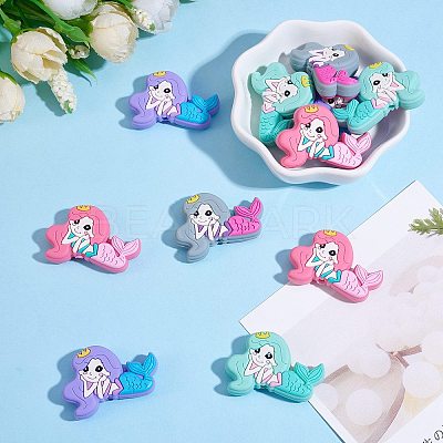 12Pcs 4 Colors Silicone Focal Beads JX774A-1
