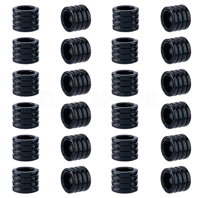 24Pcs Grooved Stainless Steel European Beads STAS-HS0001-81A-1