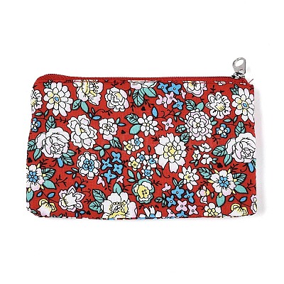 Flower Pattern Cotton Cloth Wallets AJEW-N003-07-1