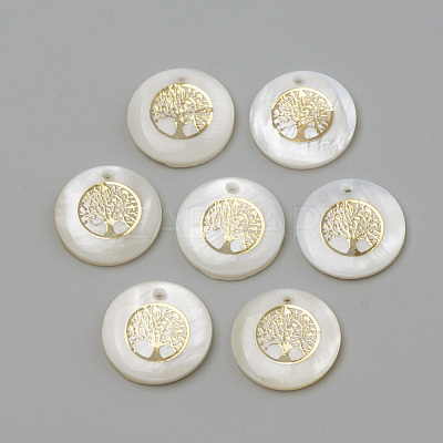 Freshwater Shell Pendants SHEL-Q010-011G-1