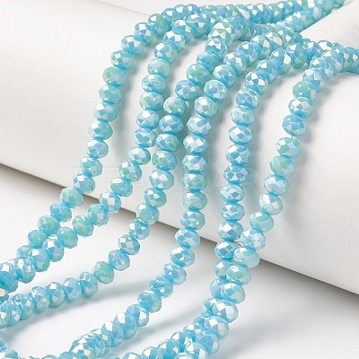 Electroplate Opaque Glass Beads Strands EGLA-A034-P8mm-T11-1