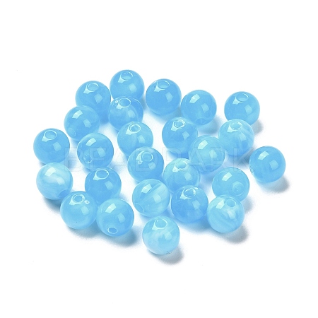 Imitation Jade Acrylic Beads MACR-G066-01A-1