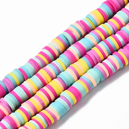 Handmade Polymer Clay Beads Strands CLAY-R089-6mm-137-1