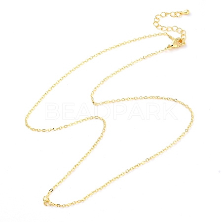 Rack Plating Brass Flat Cable Chain Necklaces NJEW-K256-06G-1