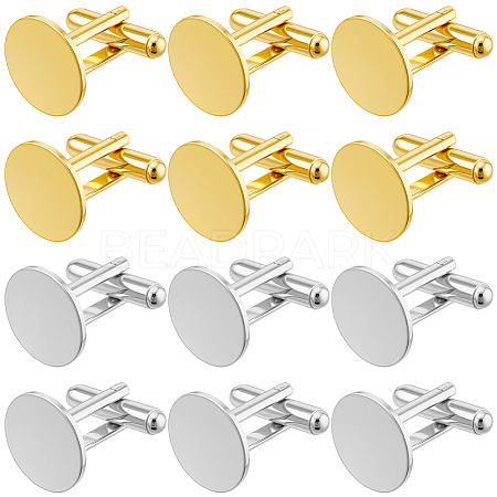 20Pcs 2 Colors Rack Plating Brass Cuff Buttons KK-SC0006-44-1