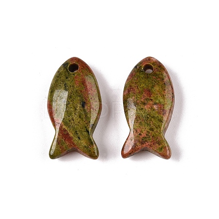 Natural Unakite Pendants G-N342-106I-1