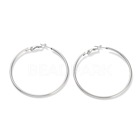 Non-Tarnish Ring 304 Stainless Steel Hoop Earrings for Women Men EJEW-B049-02F-P-1