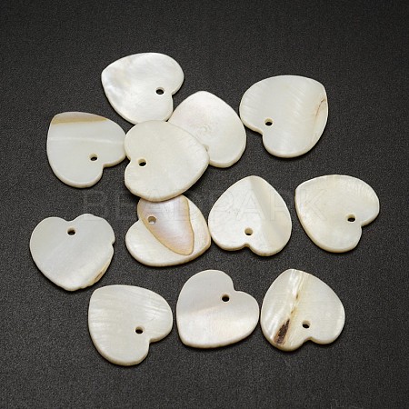 Shell Heart Pendants SHEL-P003-18-1