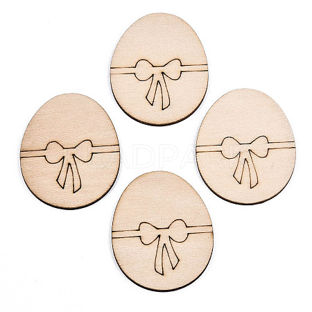 Undyed Natural Wooden Cabochons WOOD-S058-047-1