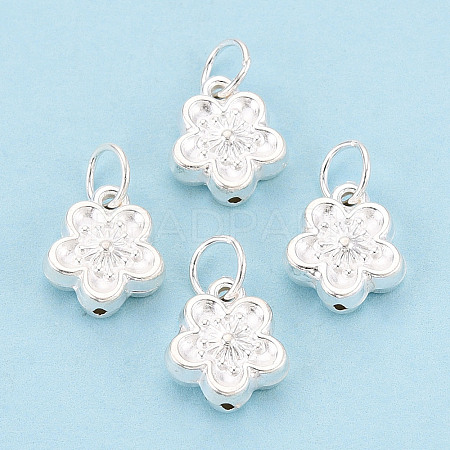 925 Sterling Silver Flower Charms STER-T008-29S-1