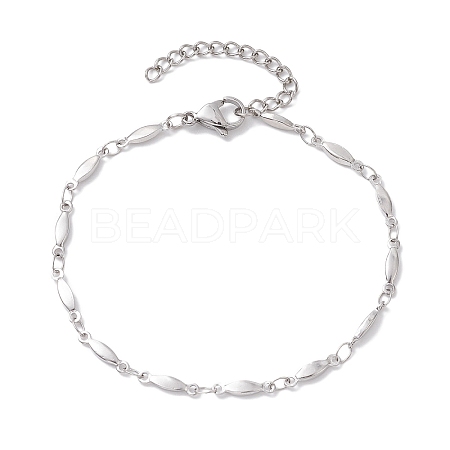 304 Stainless Steel Oval Link Chain Bracelets for Women Men BJEW-JB10271-1