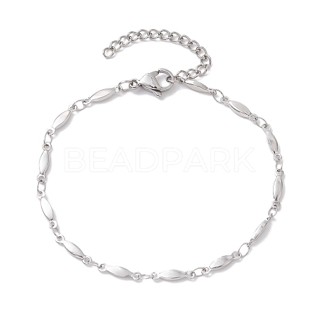 Non-Tarnish 304 Stainless Steel Oval Link Chain Bracelets for Women Men BJEW-JB10271-1